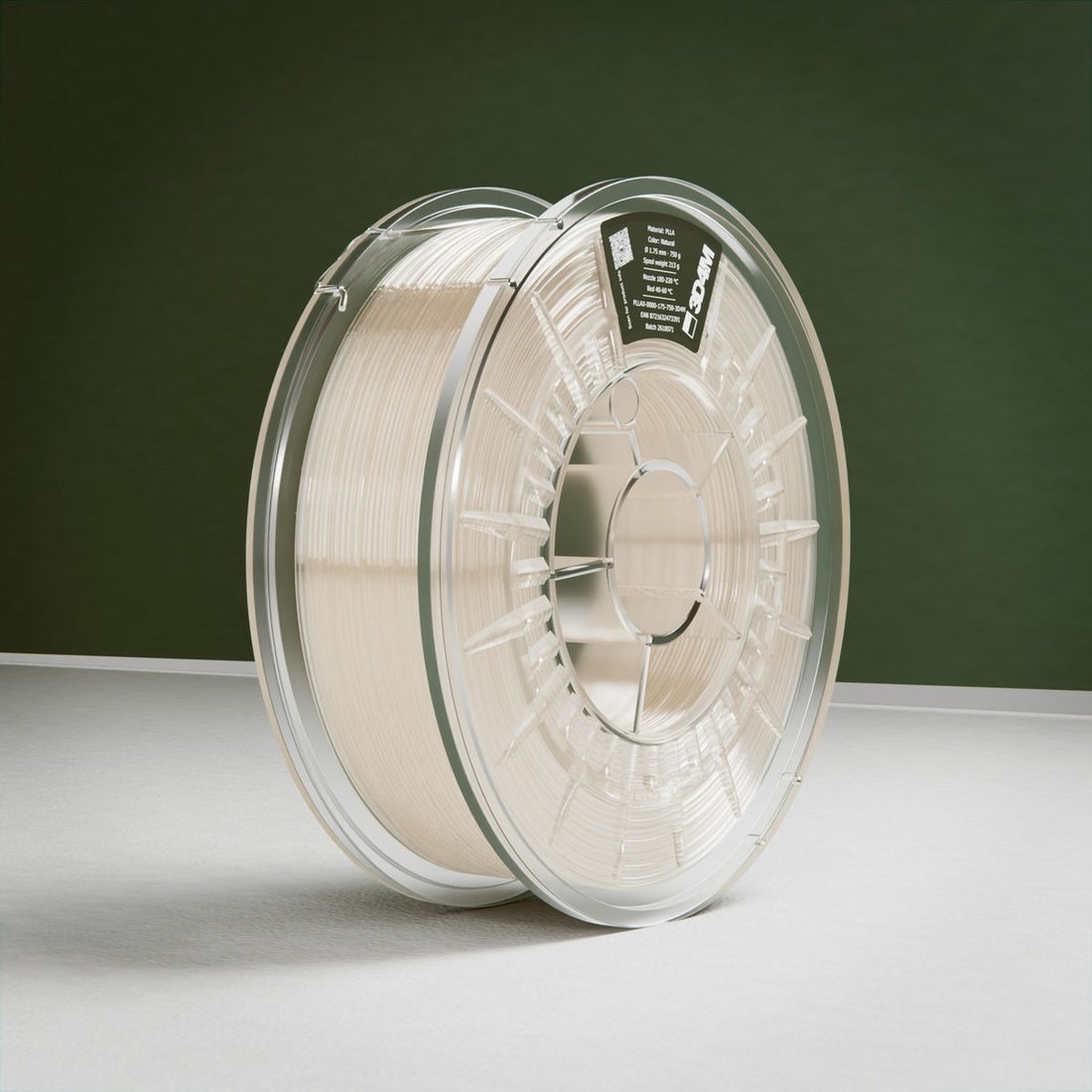 PLLA Filament, Natural, 750 g, 1.75 mm